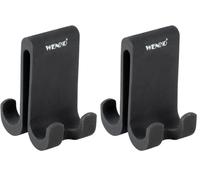 Wenko Gancio per Doccia Doppio Verna Duo, Gancio in Silicone per Box Doccia con Uno Spessore di Parete Fino a 10 Mm, Molto Spazio per Appendere Spugne, Asciugamani e Molto Altro Ancora, Nero