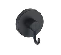 WENKO Gancio Vacuum-Loc nero, set di 2 portasalviette, gancio per salviette e accessori, fissaggio senza trapano mediante il sottovuoto, plastica nero, Loft-Style, ciascuno 6 x 6,7 x 5 cm
