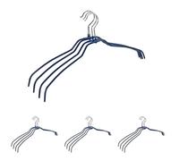 WENKO Gruccia Slim 42 - set 4 appendini, con rivestimento antiscivolo, metallo, plastica, Metallo cromato, 41 x 21.5 x 0.5 cm, Argento lucido (Confezione da 4)