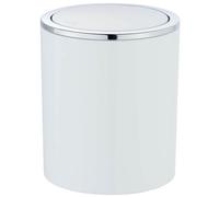 WENKO Portarifiuti con coperchio basculante Inca bianco 2 ltr. - Contenitore portarifiuti con coperchio basculante Capacità: 2 l, ABS, 14 x 16.8 x 14 cm, Bianco