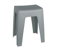 Wenko Kumba Sgabello bagno, Plastica, grigio, 35 x 35 x 45 cm