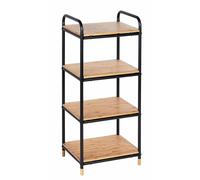 WENKO Scaffale Loft con 4 ripiani - Scaffale per il bagno, scaffale per la casa, Bambù, 42 x 94.5 x 33.5 cm, Marrone