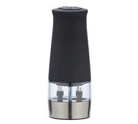 Wenko Macina Sale e Pepe, macina spezie Black Outdoor Kitchen con Due contenitori Separati per Sale e Pepe, LED e macina in Ceramica, utilizzo Semplice mediante Pulsante, 7 x 17.5 x 6 cm