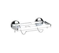 WENKO Magic-Loc Portarotolo da Cucina, Fissaggio senza Trapano, Metallo Cromato, 28 x 9 x 13 cm, Argento (Lucido)