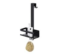 Wenko Mensola Doccia MOD. Bribano Uno portaoggetti sospeso Acciaio Inox Nero Opaco antiruggine per Box Doccia Montaggio Facile 23x44,5x18 cm