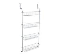 WENKO Mensola XL da appendere con 4 cesti in acciaio cromato, pensile ideale per cucina e bagno, 50 x 109 x 14 cm