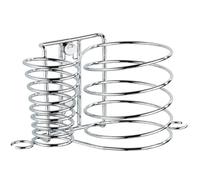 WENKO Porta asciugacapelli e piastra Milano - con portacavo, per il montaggio a parete, Acciaio, 21 x 11.5 x 12 cm, Cromo