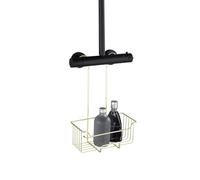 WENKO Milo - Portaoggetti termostatici per doccia, da appendere al rubinetto, in acciaio inox, antiruggine, 25 x 36 x 14 cm, colore: oro
