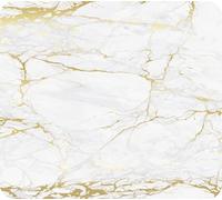 WENKO Multi Lastra Mod. Marmo Oro, tagliere da cucina 3in1, paraspruzzi, copertura per fornelli, tagliere, vetro, 56 x 50 cm