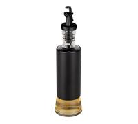 Wenko Oliera e acetiera Boga, 300 ml, beccuccio con sistema a 1 click per un dosaggio preciso, bottiglia di vetro con copribottiglia in acciaio inox e plastica, Ø 6 x 25 cm, trasparente/nero