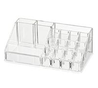 WENKO Organizzatore cosmesi Donna - 16 compartimenti, Acrilico, 22.5 x 8 x 12.5 cm, Trasparente