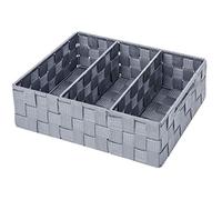Wenko Organizzatore da bagno Adria con maniglia, grigio - Contenitore per il bagno Capacità: 6 l, Polipropilene, 32 x 10 x 21 cm, Grigio
