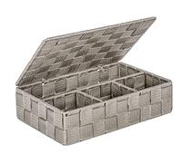Wenko Organizzatore piccolo con coperchio Adria taupe, Polipropilene, 26 x 7.5 x 17 cm, Tortora
