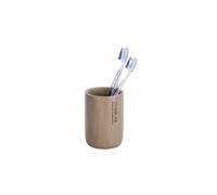 Wenko - Barattolo porta-cotone Palo, in bambù e plastica, colore: Tortora, Plastica, Grigio, 7.6x7.6x11.1 cm
