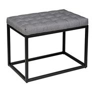 WENKO Panca Amandola con imbottitura, panca con seduta grigia e struttura nera in acciaio rustico, ideale per camera da letto, corridoio e nicchie, 59 x 45,5 x 39 cm, portata fino a 120 kg
