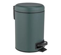 WENKO Pattumiera a pedale Leman, 3 litri, con inserto estraibile, in acciaio verniciato, 17x25x22.5 cm, Verde scuro