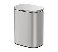 Wenko Pattumiera da parete Sare da 5 litri, con coperchio e abbassamento automatico Easy-Close, secchio da bagno in acciaio inox con anti-impronta, fissaggio senza foratura, 21,5 x 29,5 x 19 cm