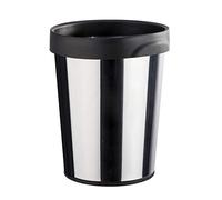 Wenko - Pattumiera universale, in acciaio Inox lucido, 12 L, Acciaio Inox, Argento/Nero, 26.5 x 26.5 x 33 cm