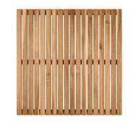 Wenko Pedana da doccia interna/esterna Acacia in legno di acacia, certificata FSC per zona interna ed esterna, ideale per doccia, sauna e piscina, lato inferiore antisdrucciolo, (L x P): 55 x 55 cm