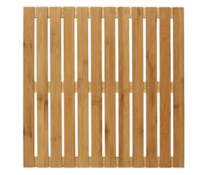 Wenko Pedana Indoor & Outdoor Bambù, tappetino antiscivolo per ambienti interni ed esterni in bambù ecologico, moderna pedana per la doccia, la vasca da bagno e la zona piscina, 50 x 50 cm