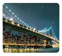 Wenko Piastra in Vetro Ceramicato A Tema Brooklyn Bridge - per Piano di Cottura in Vetroceramica, Tagliere , Vetro Temperato, 56 x 50 x 0.5 cm, Multicolore