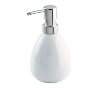 Wenko Polaris Dosatore di Sapone 0,39 l, Ceramica, Bianco, 9 x 9,5 x 16 cm