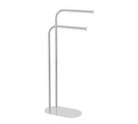 Wenko Porta Asciugamani MOD. Levante Elegante autoportante per Bagno con Appendiabiti in Acciaio Inox Lucido 30x79x17 cm Argento Brillante