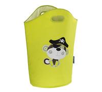 WENKO Portabiancheria Kids Anton - Cesto portabiancheria Capacità: 24 l, Poliestere, 40 x 52 x 20 cm, Verde