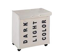 WENKO Portabiancheria Trivo beige - cesta della biancheria Capacità: 116 l, Poliestere, 56 x 60 x 35 cm, Beige