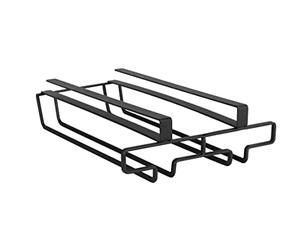 Wenko Portabicchieri salvaspazio per ripiano - Pensile per armadio della cucina per 6 bicchieri, Metallo, 20 x 7 x 28 cm, Nero