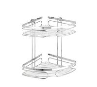 Wenko Portaoggetti angolare 2 piani Premium acciaio inossidabile, Acciaio inossidabile, 26.5 x 27.5 x 19 cm, Lucido