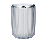 WENKO Portarifiuti con coperchio basculante Agropoli S Trasparente, 2 litri, portarifiuti per la stanza da bagno con coperchio, plastica di qualità dalla forma scultorea e con superficie smerigliata