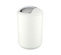 WENKO Portarifiuti con coperchio basculante Brasil L bianco - infrangibile Capacità: 6.5 l, TPE, 19.5 x 31 x 19.5 cm, Bianco