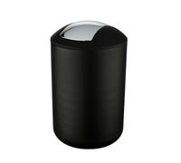 WENKO Portarifiuti con coperchio basculante Brasil L nero - infrangibile Capacità: 6.5 l, TPE, 19.5 x 31 x 19.5 cm, Nero