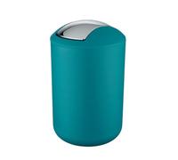 WENKO Portarifiuti con coperchio basculante Brasil L petrolio - infrangibile Capacità: 6.5 l, TPE, 19.5 x 31 x 19.5 cm, Petrolio