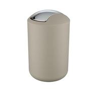 WENKO Portarifiuti con coperchio basculante Brasil L taupe - infrangibile Capacità: 6.5 l, TPE, 19.5 x 31 x 19.5 cm, Tortora
