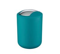 WENKO Portarifiuti con coperchio basculante Brasil S petrolio - infrangibile Capacità: 2 l, TPE, 14 x 21 x 14 cm, Petrolio