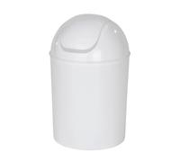 WENKO Portarifiuti con coperchio basculante Economic bianco - Bianco Capacità: 6 l, Polipropilene, 20 x 30 x 20 cm, Bianco