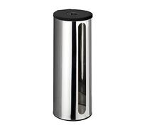 WENKO Portarotolo di riserva da parete Detroit acciaio inossidabile - Portarotolo di riserva WC da parete, per 3 rotoli, fissaggio senza trapano, Acciaio inossidabile, 13.5 x 36 x 14 cm, Lucido