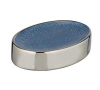 Wenko Portasapone Nuria argento/blu, Ceramica, 12 x 28 x 63 cm