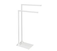 WENKO Portasciugamani modello Hella, 2 bracci per bagno e soggiorno, appendiabiti, in acciaio laccato, bianco opaco