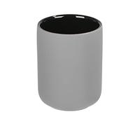 WENKO Portaspazzolino Avellino in ceramica, Grigio/Nero