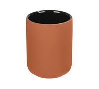 WENKO Portaspazzolino Avellino in ceramica, Terracotta/Nero