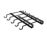 WENKO Portatazze salvaspazio per ripiano per 10 tazze - Pensile per armadio della cucina per 10 tazze, Metallo, 22 x 5 x 28 cm, Nero