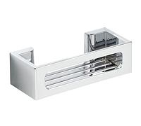 Wenko Power-Loc portaoggetti Bralia cromo - Porta oggetti per la stanza da bagno, fissaggio senza trapano, ABS, 30 x 8.5 x 12 cm, Cromo