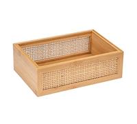 Wenko Ripiano per Bagno Allegre L, Ripiano Decorativo in Trendy Boho-Style, Intrecciato in Bambù e Rattan di Qualità, per Riporre Utensili da Bagno O Accessori, 22 X 7 X 15 Cm, Naturale