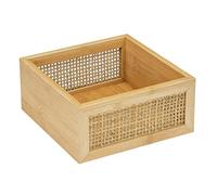 Wenko Ripiano per Bagno Allegre M, Ripiano Decorativo in Trendy Boho-Style, Intrecciato in Bambù e Rattan di Qualità, per Riporre Utensili da Bagno O Accessori, 15 X 7 X 15 Cm, Naturale