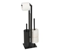Wenko Rivalta portarotolo con scopino wc nero 25400100