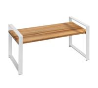 WENKO Scaffale da cucina mod. Louisa piccolo ripiano per piano di lavoro in legno di acacia e metallo, crea più spazio in cucina, 40 x 20 x 20 cm, bianco