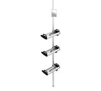 WENKO Scaffale da doccia telescopico Line, Alluminio, 30 x 70-260 x 17 cm, Argento